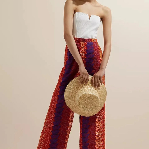 NWT Anthropologie Sika by Phyllis Taylor Abstract Wide-Leg Trouser 18W - Picture 4 of 9